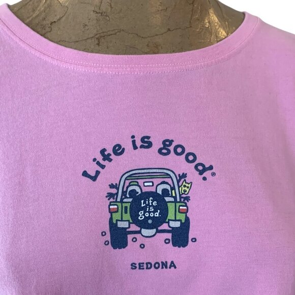 Life Is Good Graphic Tee/T-Shirt 100% Cotton Crew Neck Sz XXL Pink #339J - Picture 7 of 12
